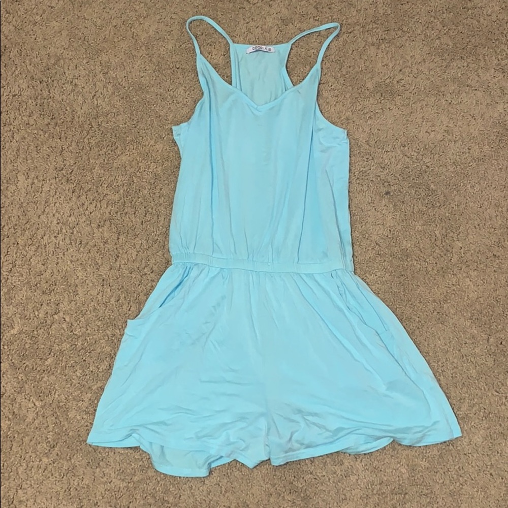 light blue romper size: M